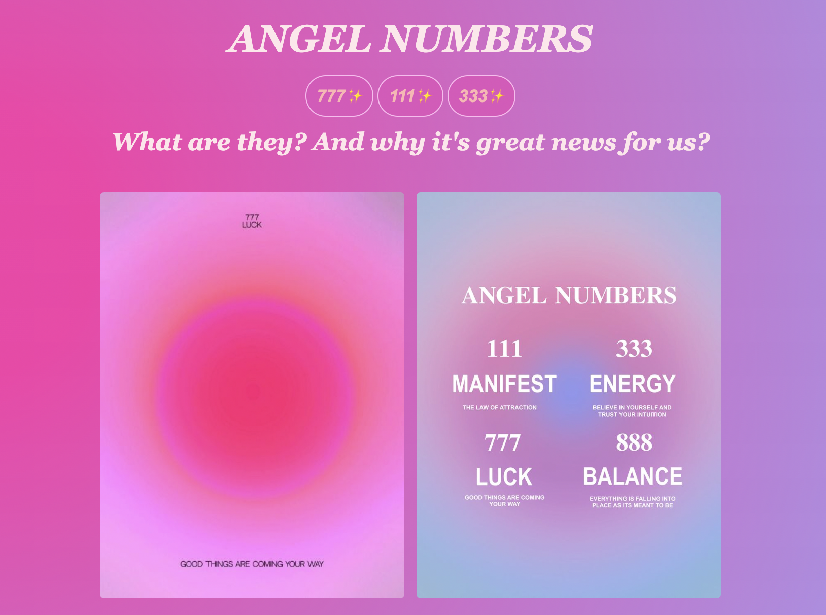 Angel numbers app
